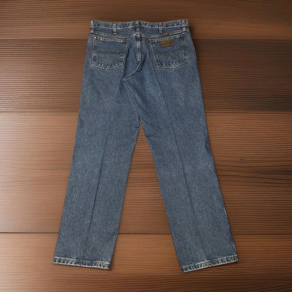 Wrangler George Strait Cowboy Cut Jeans 13MGSHD 34x30 Pair Lot 2 Flat 35x31 - Picture 3 of 13
